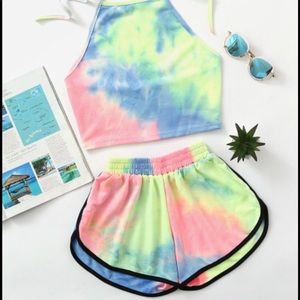 Women’s tie dye two piece set
